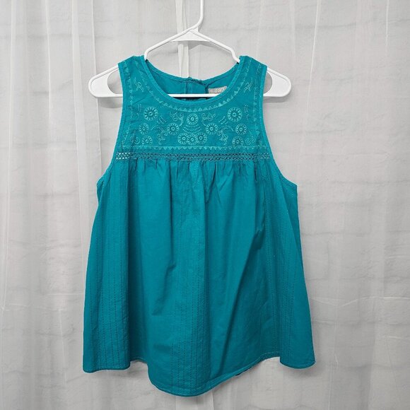 Falls Creek Blue Embroidered Tank Boho Hippie Festival Multiple Sizes - Picture 9 of 13